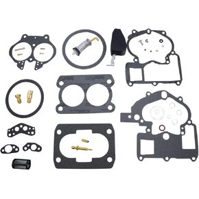iFJF Carburetor Rebuild Kit Replacement for Mercury Marine 3.0L 4.3L 5.0L 5.7L Mercarb 2 BBL Carburetor 3302-804844002 1389-9562A1 1389-9563A1 1389-9564A1 1389-9670A2 1389-806077A2 (With float)