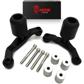 MZS Motorcycle Frame Sliders, Crash Protector Falling Protection Guards Kits No Cut Accessories Aluminum Black Compatible with Z H2 2020-2023 / ZH2 SE 2020-2023