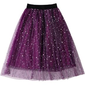 Jastore Girls Tulle Tulle تنانير A-Line Mesh Skirt Long Tutu Chairts Dress Stars Seleds Tutu Skirt for Toddler Girls in Kuwait