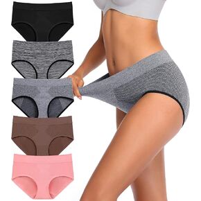 Annenmy Women's Underwear, Seamless Hipster Panties Women Breathable Tag Free Women Brief, Sport Wicking Underwear 5-Pack