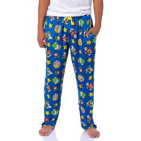 Nintendo Men's Super Mario Luigi Peach Yoshi Aop Soft Sleep Lounge Pajama Pants