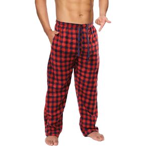 Active Club Mens Fleece Pajama Pants - Plaid Mens Pajama Bottoms - Mens Lounge Pants with Pockets (S - 3X)