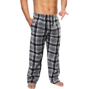 Active Club Mens Fleece Pajama Pants - Plaid Mens Pajama Bottoms - Mens Lounge Pants with Pockets (S - 3X) in Kuwait