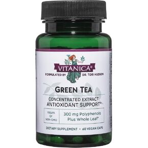 Vitanica Green Tea Extract Supplement 330mg, 45% EGCG, 98% Polyphenols and 80% Catechins, Energy Antioxidant and Immune Support, Vegan, 60 Capsules