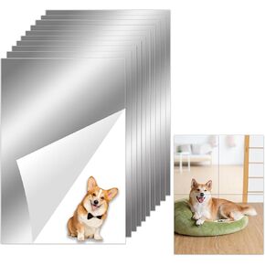 10PCS Frameless Flexible Wall Mirrors, Self-Adhesive Tile Mirrors, Non Glass DIY Acrylic Wall Decorative Mirrors for Home Decoration (10pcs, 20 * 30cm, 0.2mm)