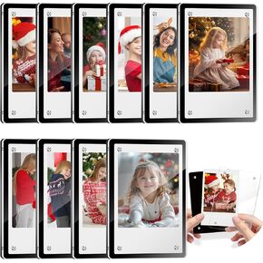10 Pack Acrylic Polaroid Frame for refrigerator, Magnetic Wallet Size Picture Frame Fits Mini Instant Film and 2x3 Photo Paper, 2.5x3.75 Magets Frame for Fridge