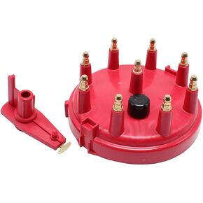 Red Ignition Distributor Cap and Rotor Kit for '85-'95 Ford TFI Engines 5.0/5.8L