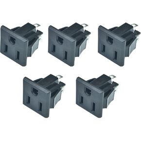 3 PCS AC 125V US Outlet Panele Mount Power Power Socket Black