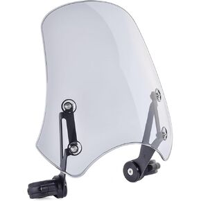 Motorcycle Windshield Deflector with Bracket Double Bubble Windscreen Fit for Dyna Iron 883 Softail Sportster 883 Street Bob Wind Shield Screen Visor Flyscreen, Smoke