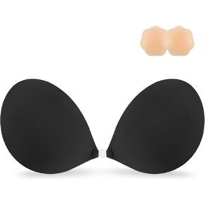 Niidor Adhesive Bra Strapless Bra Sticky Bras Pure Black