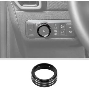 JWWY Headlight Headlamp Switch Knob Cover Trim Fit for 2021 2022 2023 2024 Ford F150,Bronco,Bronco Sport Interior Accessories,Aluminum Alloy Red