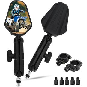 مرآة الرؤية الخلفية ATV ، 4 Wheeler Side Hard Side 7/8 "Handlebar الخلفي مرايا CNC Universal لـ YFZ 450 TRX 400EX LTZ 400 KFX400 RAPTOR CFMOTO FORTRAX KINGQUAD