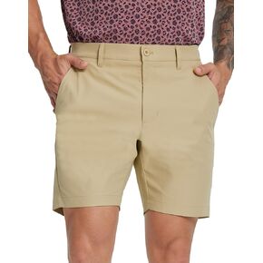 MICHEL ROUEN Golf Shorts Men 7" Solid 8 Pockets Lightweight Water-Resistant Flat Front Flex Stretch Casual Mens Dress Shorts