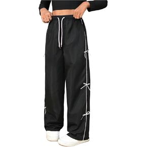 Sweatyrocks Girl's Y2K Bow Bow Wide Leg Pants Carrestric Proutics Athletic Long