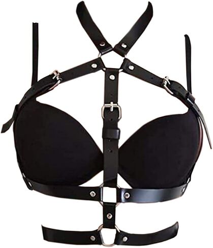 Punk Body Chain Adjustable Harness Belt for Women Leather Harness Women Bra Chain Chain Bra Harness Body Chain Harness for Women leather Women Chest Harness in Saudi Arabia