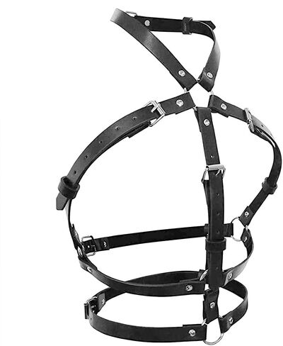 Punk Body Chain Adjustable Harness Belt for Women Leather Harness Women Bra Chain Chain Bra Harness Body Chain Harness for Women leather Women Chest Harness in Saudi Arabia