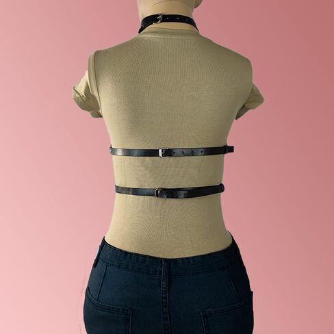 Punk Body Chain Adjustable Harness Belt for Women Leather Harness Women Bra Chain Chain Bra Harness Body Chain Harness for Women leather Women Chest Harness in Saudi Arabia