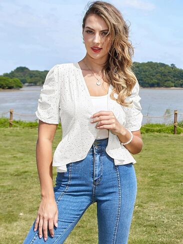 Belle Poque Women's 2025 Summer Bolero Shrug Lightweight Short Sleeve Cropped Open Front Cardigan for Dresses in Kuwait