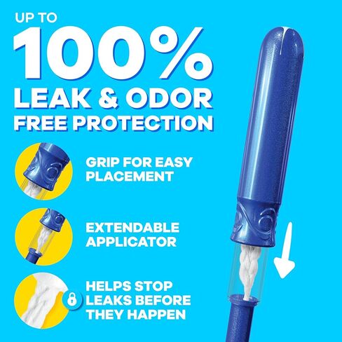 Tampax Compact Pearl Tampons Multipack, with LeakGuard Braid & Extendable Applicator, Regular/Super Absorbency, Compact Extendable Applicator, Unscented, 45 Count in Kuwait
