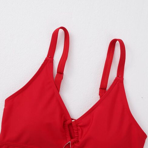 ESHOWEE Girls Swimsuits Swimwear 2 Piece Bathing Suit Beach Summer Bikini Front Cutout Ruffle Tank Print Sets Kids 2-12Y in Saudi Arabia