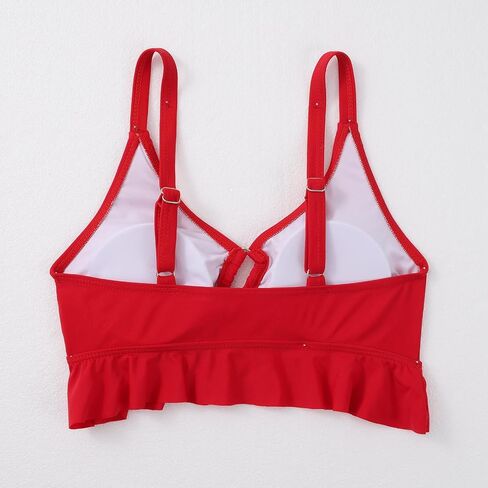 ESHOWEE Girls Swimsuits Swimwear 2 Piece Bathing Suit Beach Summer Bikini Front Cutout Ruffle Tank Print Sets Kids 2-12Y in Saudi Arabia