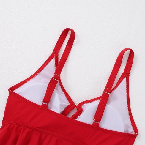 ESHOWEE Girls Swimsuits Swimwear 2 Piece Bathing Suit Beach Summer Bikini Front Cutout Ruffle Tank Print Sets Kids 2-12Y in Saudi Arabia