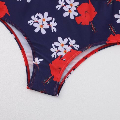 ESHOWEE Girls Swimsuits Swimwear 2 Piece Bathing Suit Beach Summer Bikini Front Cutout Ruffle Tank Print Sets Kids 2-12Y in Saudi Arabia