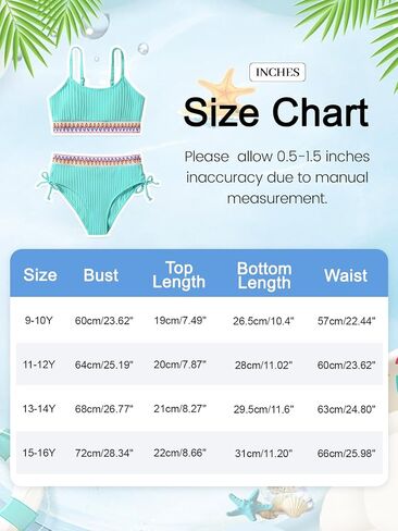 Patgoal Girls Swimsuits Teen Girls Two Piece Bathing Suit High Waist Bikini Set with Chest Pad Color Block Swimwear 9-16T in Saudi Arabia