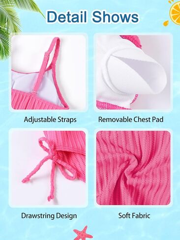 Patgoal Girls Swimsuits Teen Girls Two Piece Bathing Suit High Waist Bikini Set with Chest Pad Color Block Swimwear 9-16T in Saudi Arabia