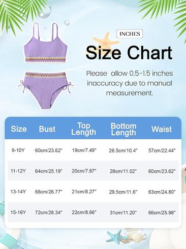 Patgoal Girls Swimsuits Teen Girls Two Piece Bathing Suit High Waist Bikini Set with Chest Pad Color Block Swimwear 9-16T in Saudi Arabia