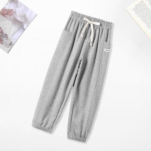 Girls' Boys Sweatpants Casual Baggy Joggers Kids Athletic Cinch Bottom Pants with Pockets & Drawstring in Kuwait