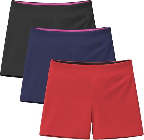 Hasmes 3 Pack Girls Bike Shorts Athletic Dance Cheer Germnastics Spandex Cartwheel Shorts للأطفال من 4 إلى 12 عامًا in Kuwait