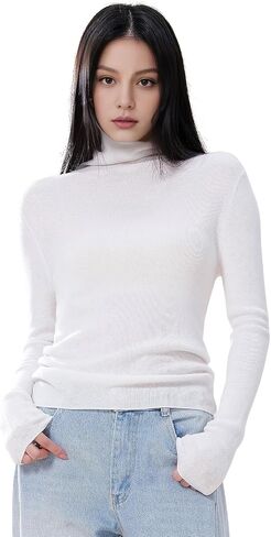 Turtle Necks Tops for Women 2025 Cute Knitted Warm Fitted Sweater Business Outfits Turtleneck Sweaters for Women in Saudi Arabia