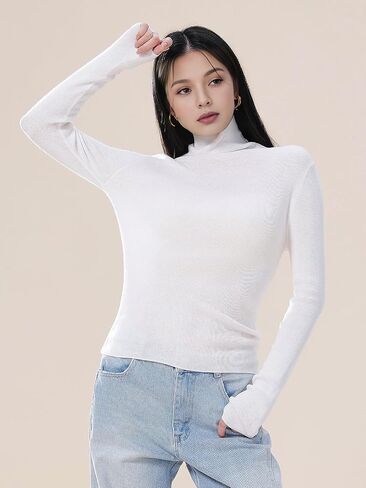 Turtle Necks Tops for Women 2025 Cute Knitted Warm Fitted Sweater Business Outfits Turtleneck Sweaters for Women in Saudi Arabia