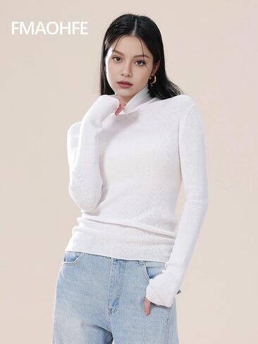 Turtle Necks Tops for Women 2025 Cute Knitted Warm Fitted Sweater Business Outfits Turtleneck Sweaters for Women in Saudi Arabia