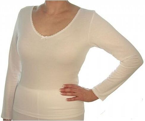 cuddl duds softwear طويلة الأكمام v-neck أعلى اليدين in Kuwait