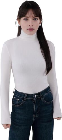 Turtle Necks Tops for Women 2025 Cute Knitted Warm Fitted Sweater Business Outfits Turtleneck Sweaters for Women in Saudi Arabia