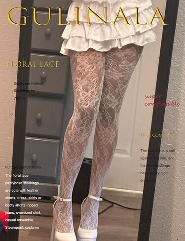 Women Patterned Lace Stockings Floral Lace Tights Jacquard Leggings Pantyhose Fishnets in Saudi Arabia