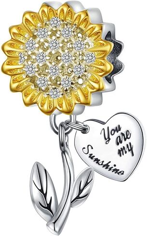 Hutou Sunflower Charm ملاءمة لسوار السحر وقلادة ، أنت هدايا سحر أشعة الشمس الخاصة بي للنساء المتألقة AAA Zircon معبدة in Kuwait