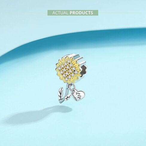 Hutou Sunflower Charm ملاءمة لسوار السحر وقلادة ، أنت هدايا سحر أشعة الشمس الخاصة بي للنساء المتألقة AAA Zircon معبدة in Kuwait