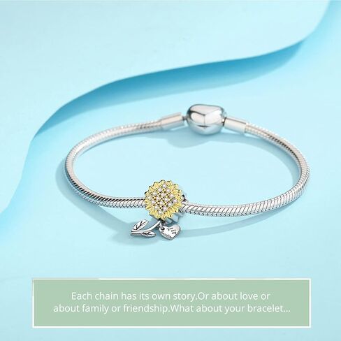 Hutou Sunflower Charm ملاءمة لسوار السحر وقلادة ، أنت هدايا سحر أشعة الشمس الخاصة بي للنساء المتألقة AAA Zircon معبدة in Kuwait