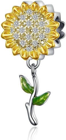 Hutou Sunflower Charm ملاءمة لسوار السحر وقلادة ، أنت هدايا سحر أشعة الشمس الخاصة بي للنساء المتألقة AAA Zircon معبدة in Kuwait