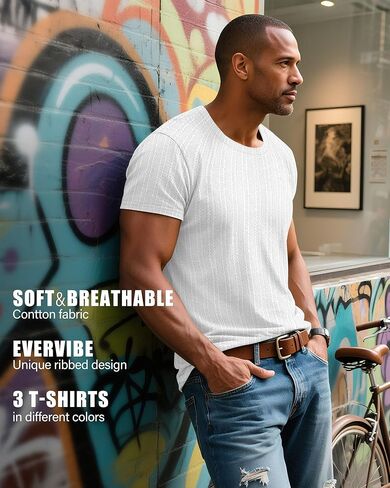 3 Pack Men's Big and Tall T-Shirts, Short Sleeve Crewneck Shirt Causal Dry Fit T-Shirt Athletic Running Gym Tee Tops in Kuwait