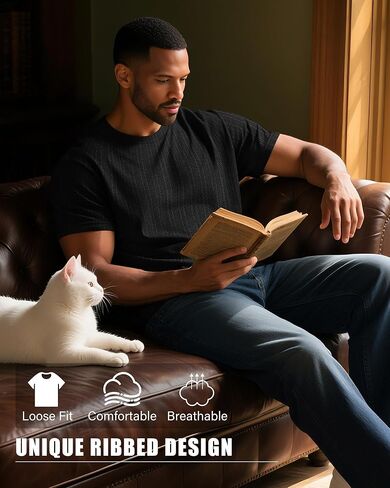 3 Pack Men's Big and Tall T-Shirts, Short Sleeve Crewneck Shirt Causal Dry Fit T-Shirt Athletic Running Gym Tee Tops in Kuwait