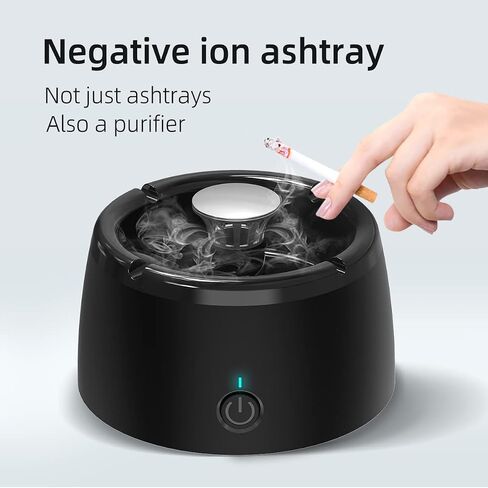 Smokeless Ashtrays for Cigarettes Indoor,Smokeless Ash tray for Home,Smoke Buddy Air Purifier,Smoke Eaters for Cigarette Smoke - Black in Saudi Arabia