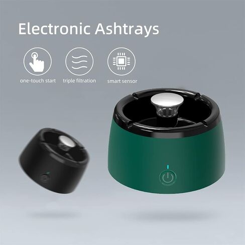 Smokeless Ashtrays for Cigarettes Indoor,Smokeless Ash tray for Home,Smoke Buddy Air Purifier,Smoke Eaters for Cigarette Smoke - Black in Saudi Arabia