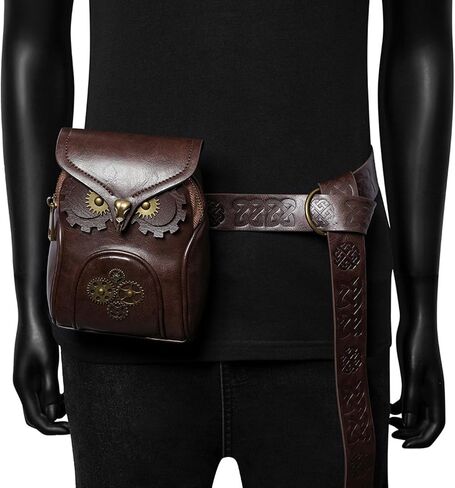 Renaissance Messenger Bag, Medieval Steampunk Goth Messenger Satchel Bag, Pirate Coin Small Pouch for Ren Faire in Kuwait