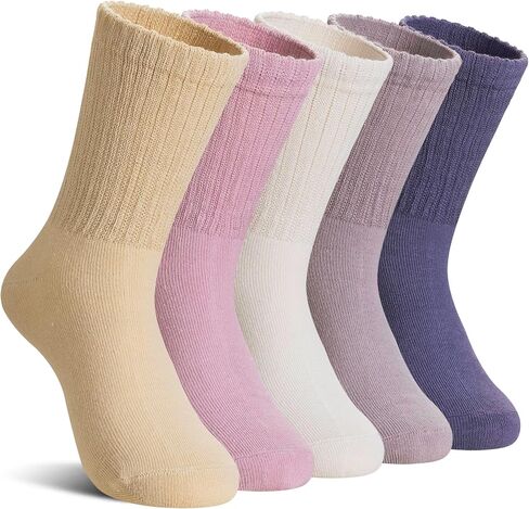 Dosmart Kids Girls Boys Socks الشباب في سن المراهقة الرياضة الرياضية الرياضية لينة الجوارب طاقم القطن الناعم التنفس 5 أزواج in Kuwait