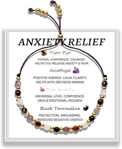 Anxiety Relief Items Bracelet for Women, Depression Stress Relief Anti Anxiety Gifts Spiritual Jewelry Natural Healing Crystals for Calm & Balance in Kuwait