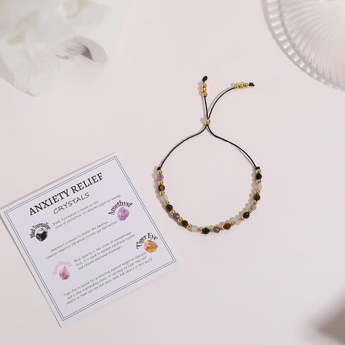Anxiety Relief Items Bracelet for Women, Depression Stress Relief Anti Anxiety Gifts Spiritual Jewelry Natural Healing Crystals for Calm & Balance in Kuwait